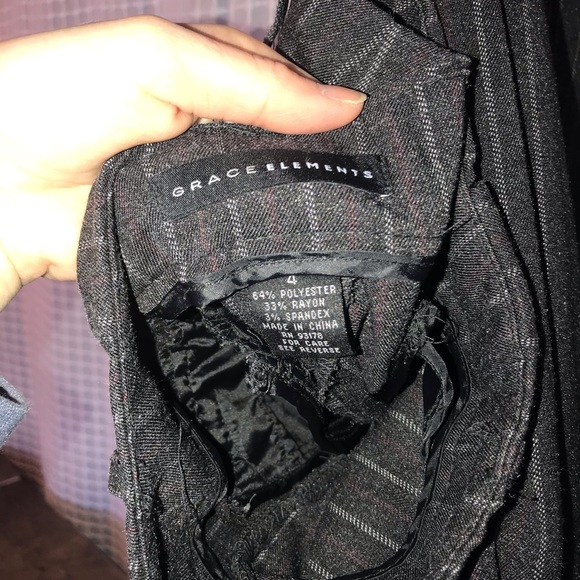 Grace Elements Pin Stripe Wide Leg Pant high waist - Picture 2 of 2